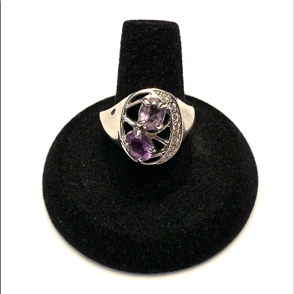 3/$20 Purple and clear rhinestone ring